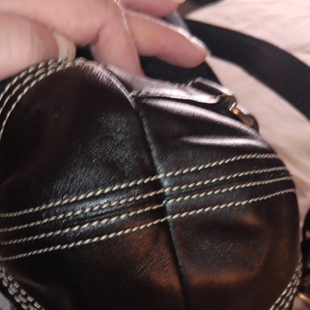Black Backpack With White Stitching - image 6